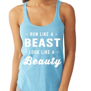 Run like a BEAST look like a BEAUTY Disney Princess Style Half Marathon Marathon running tanks for women.