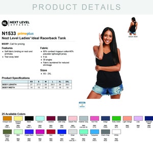 Puede incluir: Camiseta de tirantes negra con espalda nadadora, cuello redondo y ribete de tejido. La camiseta est&aacute; hecha de un tejido de punto ligero y est&aacute; disponible en tallas XS a 2XL. La camiseta se muestra en una modelo que lleva pantalones cortos de mezclilla.