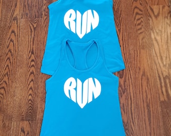 Matching Running Tank Top: Run Love Partner, Marathon Racerback