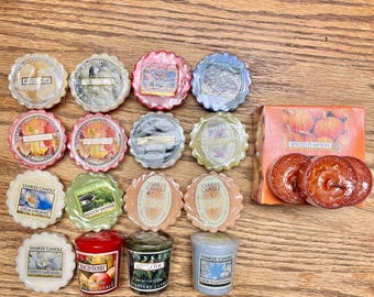 Yankee Candle Wax Melt Potpourri Tarts Votives Mixed Lot of 19 Floral Holiday