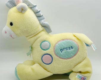 Eden Yellow Giraffe Musical Crib Toy: Plays "Rock-a-bye Baby" Lullaby, 8" Plush Lovey