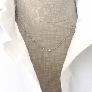 CZ Diamond Solitaire necklace, Available in Gold or silver plated image 4