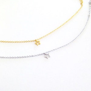 Dainty tiny Star bracelet, available in Gold or Silver plated image 1