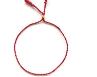 The Red bracelet for Protection, 100% Silk string, Gold filled or Sterling Silver closing bead