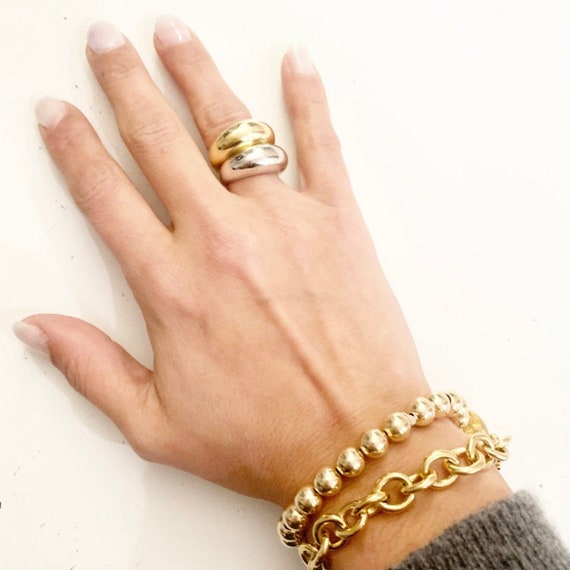 Statement ring dome ring stacking dome ring chunky gold | Etsy