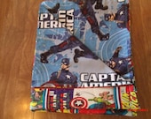 Marvel's Captain America Comic Two sided Baby Blanket 100% cotton 42.5" X 36"