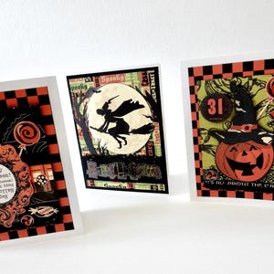 Halloween Card set, Handmade Halloween Cards, Trick or Treat Card, Happy Halloween Card, Retro Halloween, Halloween Greetings