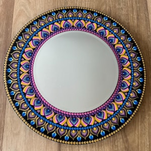 50cm (20 inch) Mandala Mirror Painting, Hand Painted Mandala,  Dot Mandala, Mandala Art, Wall Art