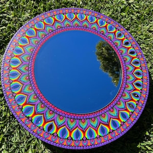 50cm (20 inch) Mandala Mirror Painting, Kaleidoscope Dreams, Hand Painted Mandala,  Dot Mandala, Mandala Art, Wall Art