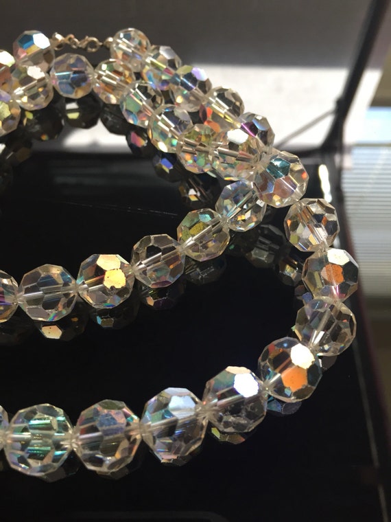Vintage rainbow crystal necklace