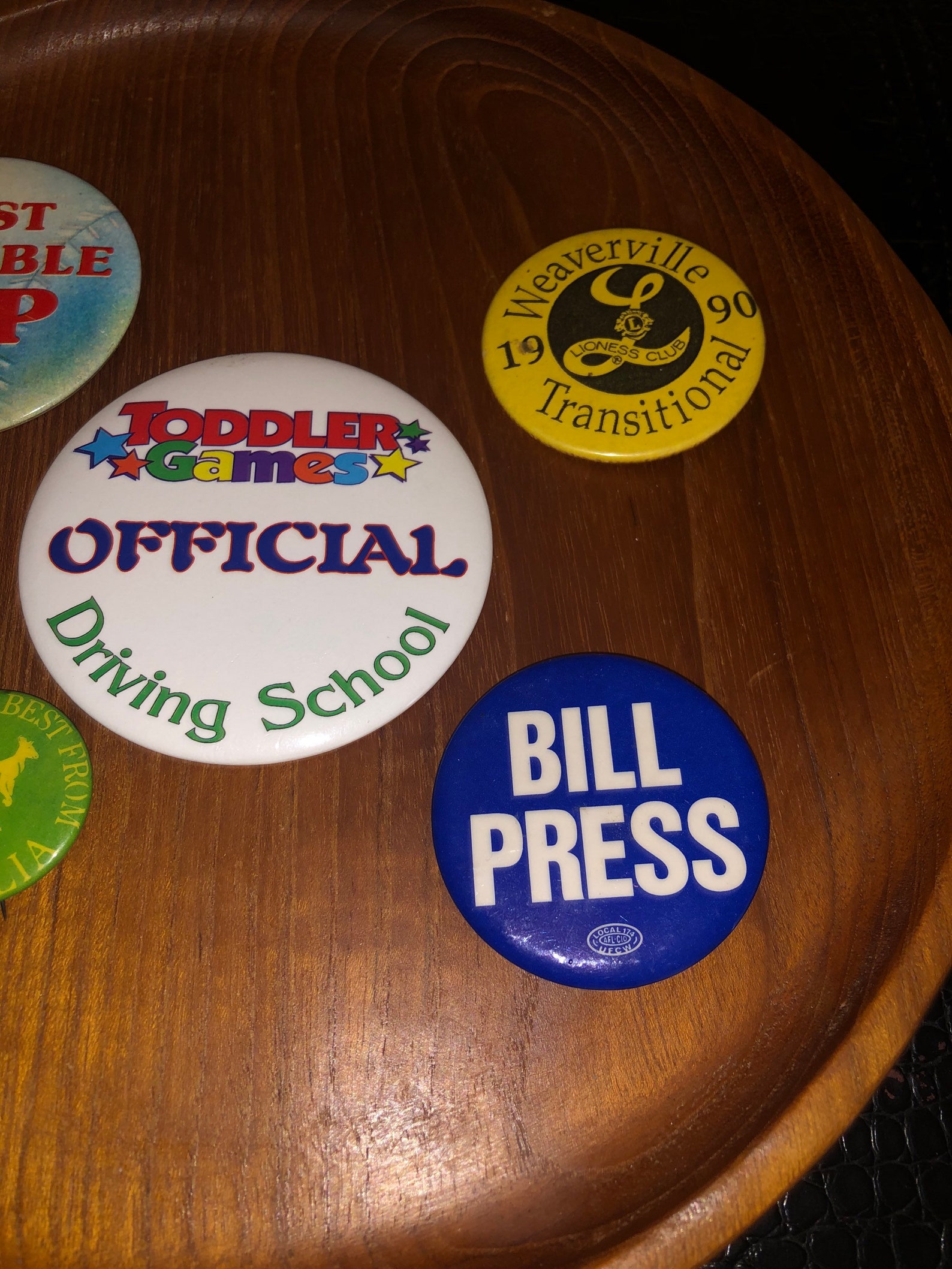 Lot of 5 Vintage Button Pins Etsy