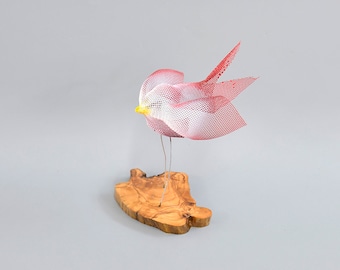 Abstrakcyjny ptak, rzeźba ptak metal, współczesna metalowa rzeźba, Siatka druciana, rzeźba ogrodowa, Sztuka dekoracyjna