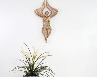 Metal sculpture, Angel sculpture, Sexy nude metal torso, wire mesh, fairy sculpture, metal wall art,  angel figurines