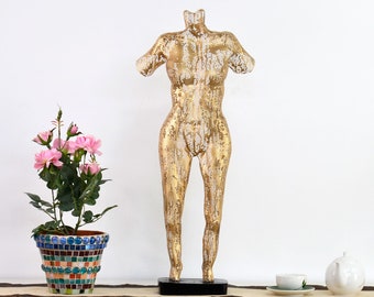 Metal Wall art home decor abstract sculpture woman Torso, Free standing sculpture