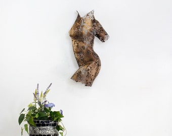 Abstract torso, Metal wall art sculpture, sexy nude metal torso, Interior design, Wall decor