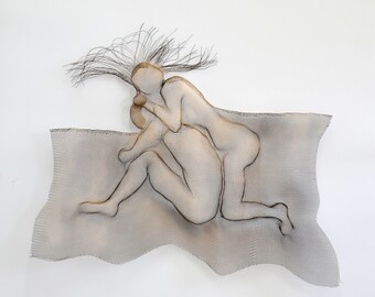 Man and Woman Metal Wall Art abstract nude Sculpture