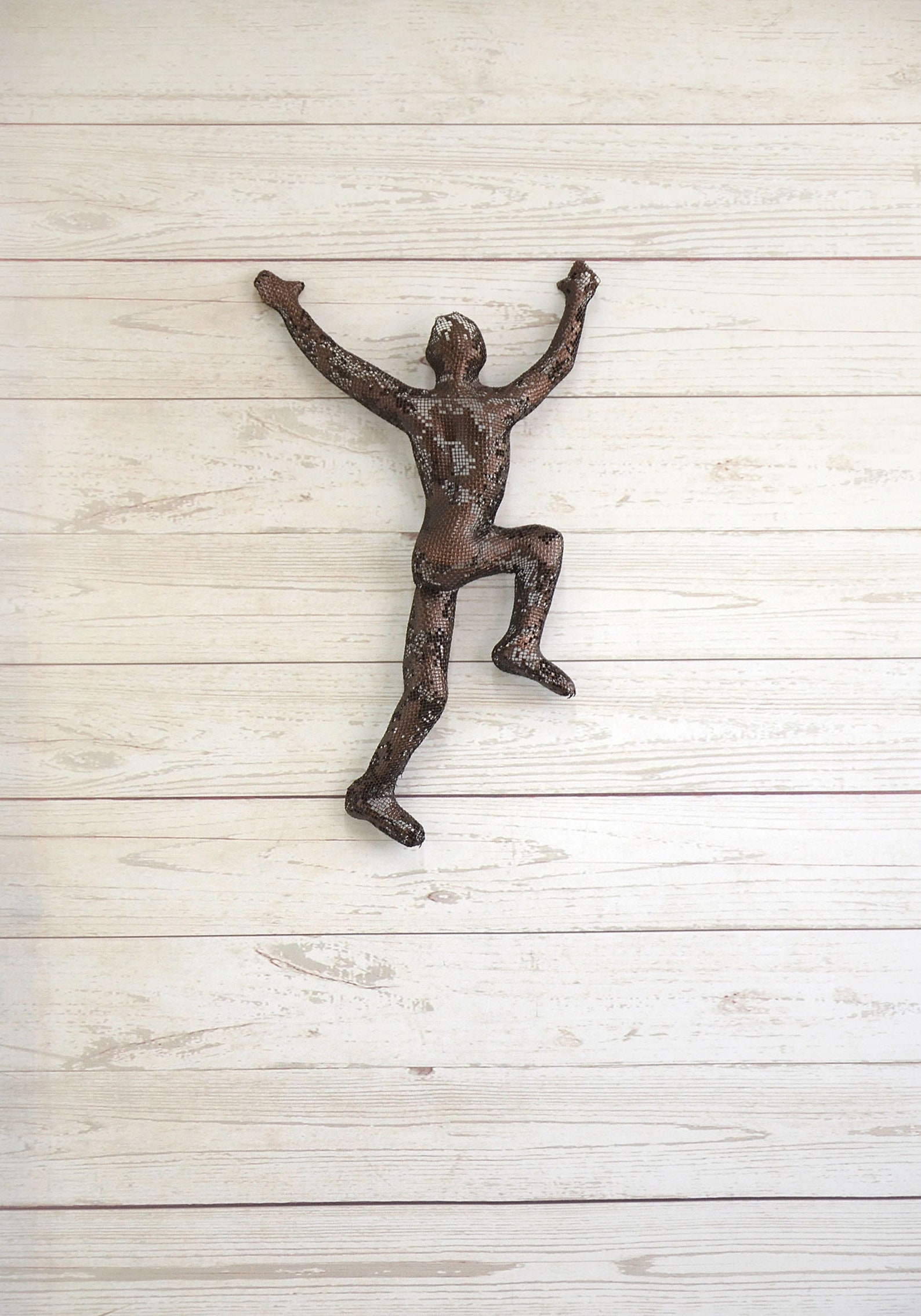 Metal Sculpture of a Climbing Man Metal Wall Art Climber 3d Etsy