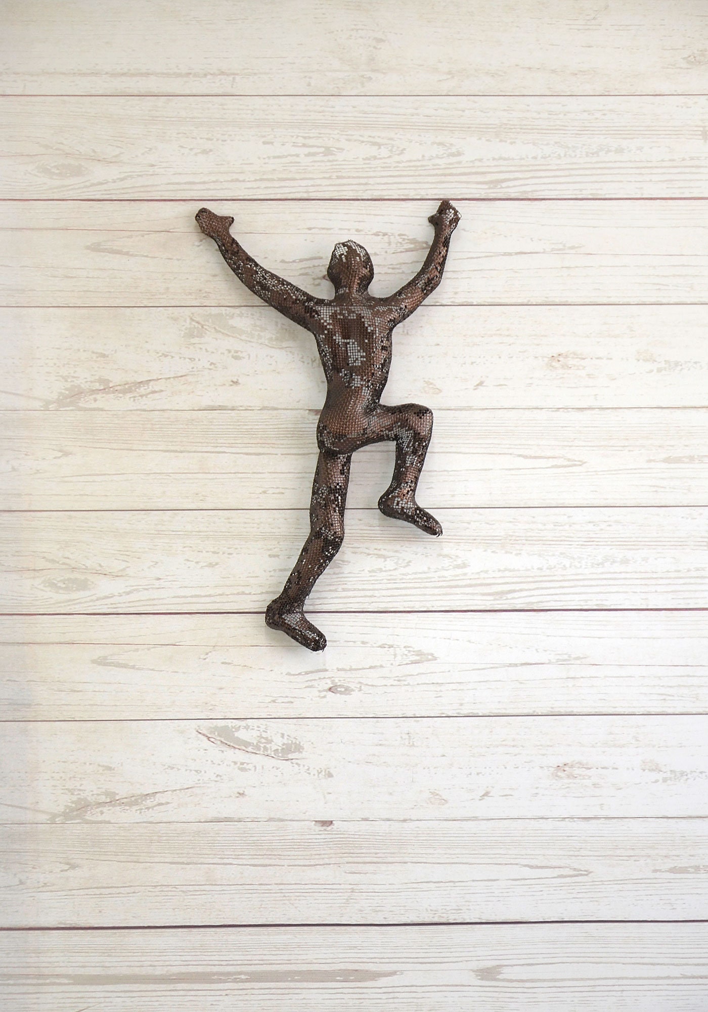 Metal Sculpture of a Climbing Man Metal Wall Art Climber 3d Etsy