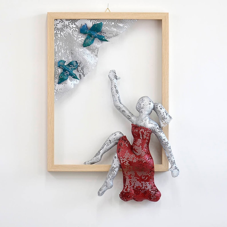 Metal wall art Framed art women sculpture Housewarming Etsy