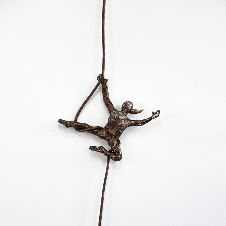 Miniature Metal Sculpture, Acrobat Woman on Rope, Home Decor, Abstract ...