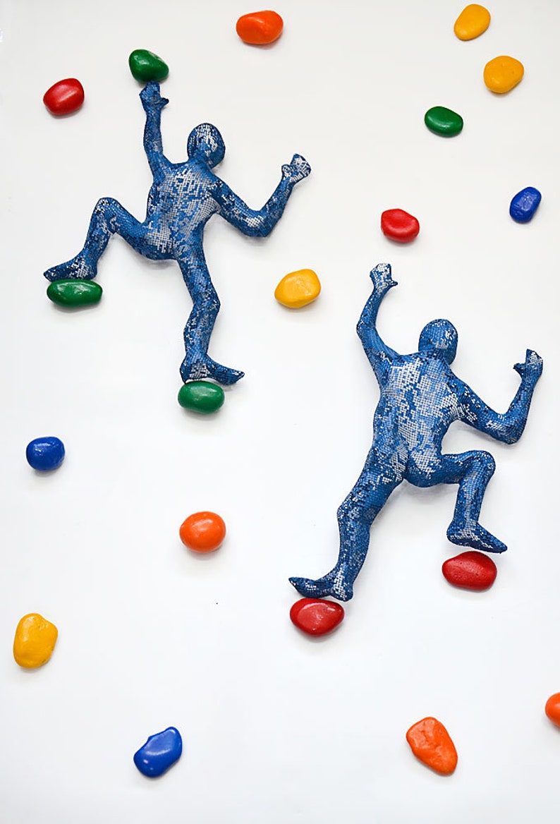 SET of 2 Climbing men Metal wall sculpture wall decor Metal Etsy