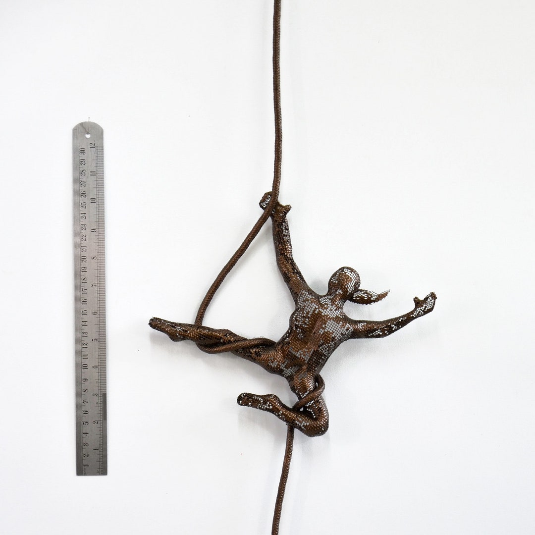 Miniature Metal Sculpture, Acrobat Woman on Rope, Home Decor, Abstract ...