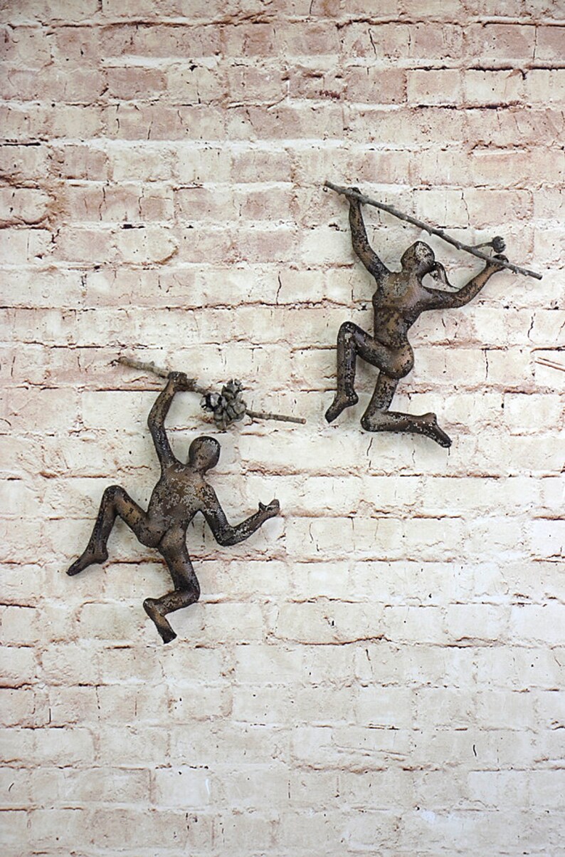 Metal wall art Climbing woman sculpture on tree branch Etsy