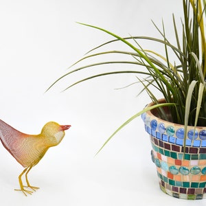 Bird sculpture, Abstract bird, Contemporary metal art, Bird decorations for home, 3d art orange image 9