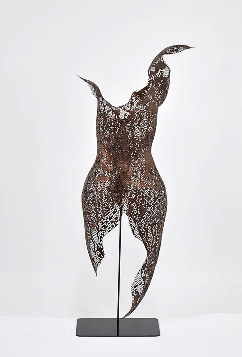Woman metal torso sculpture Metal art living room wall Etsy