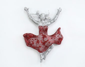Metal art sculpture, Ballet dancer, wire mesh Sculpture, home decor, Contemporary art, wall hanging