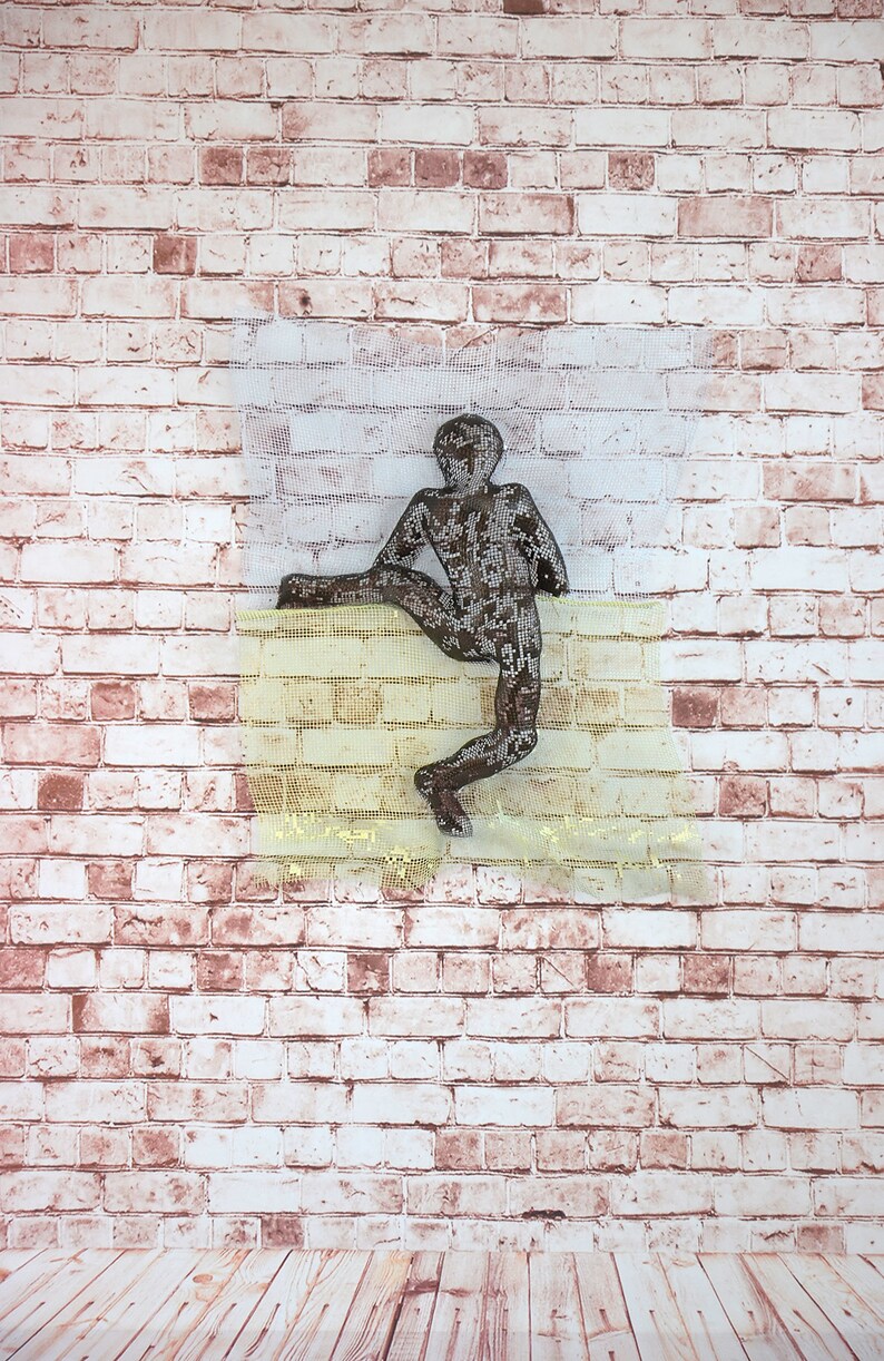 Climbing man sculpture 3d wall art hanging man metal | Etsy