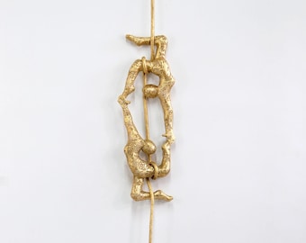 Miniature Circus acrobats sculpture, wire mesh sculpture, home decor, metal wall art, Acrobats on aerial rope