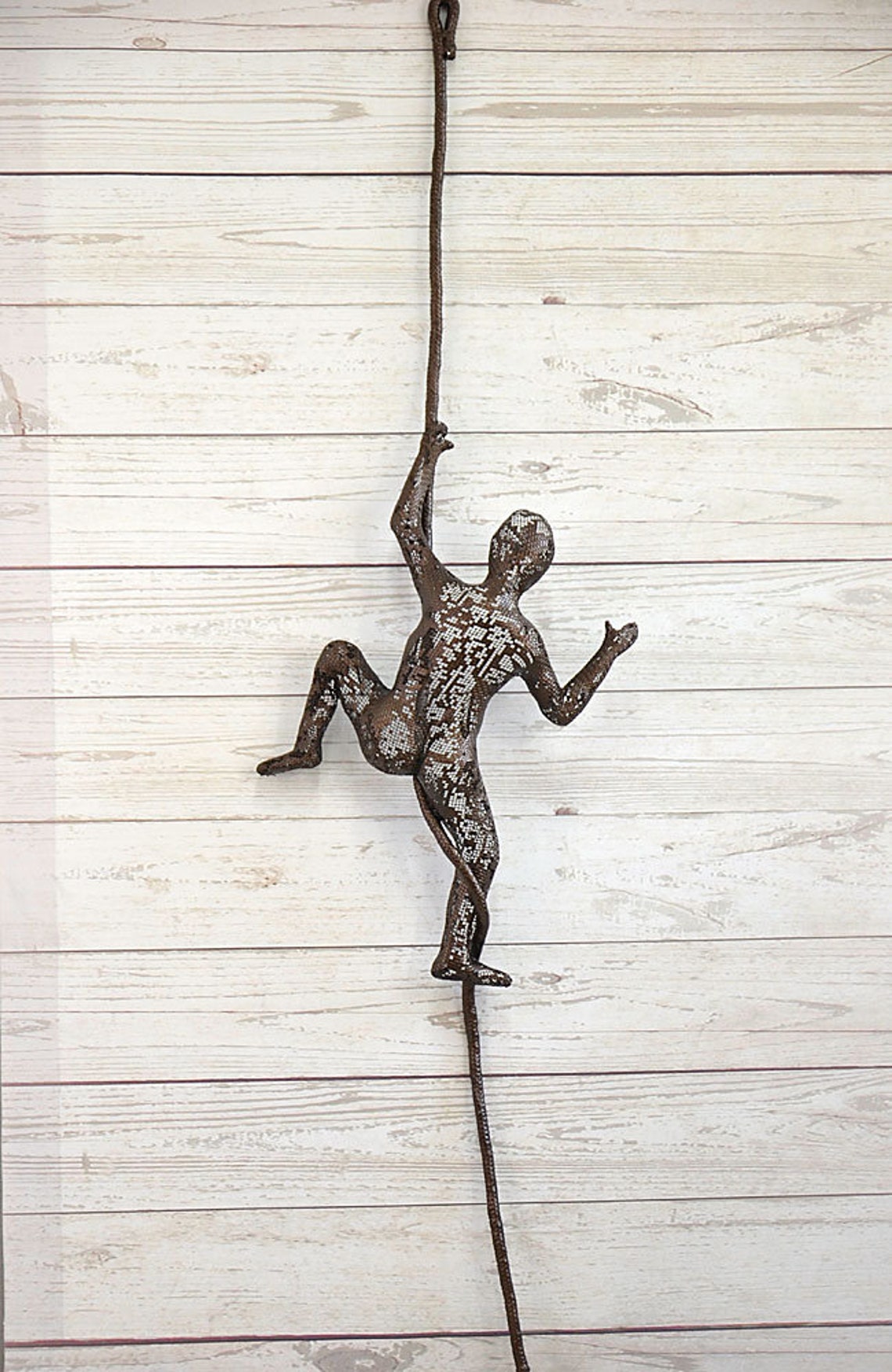 Rock climber Climbing Figure on the rope Metal art sports Etsy