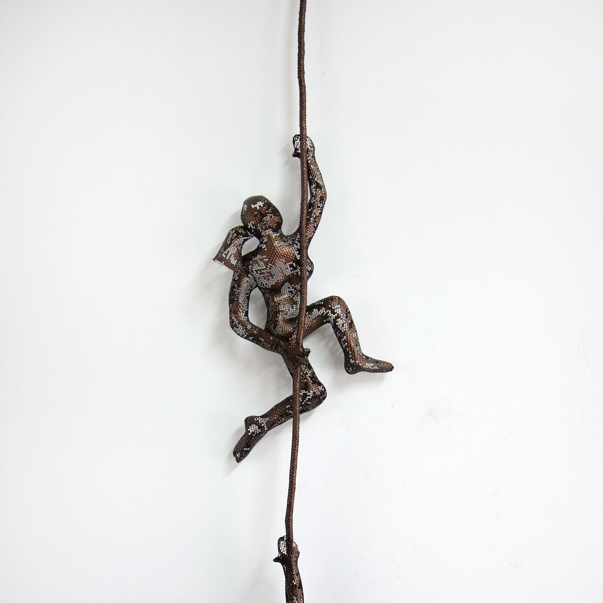 Metal wall art SET of 2 climbing figures on rope wall decor Etsy