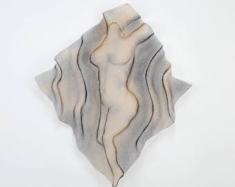 Metal wall art sculpture, Nude woman sculpture, wire mesh sculpture, home decor, abstract sexy woman torso