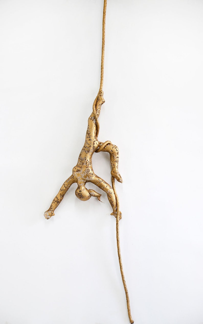 Acrobat Sculpture, Female Sculpture, Wire Mesh Sculpture, Metal ...