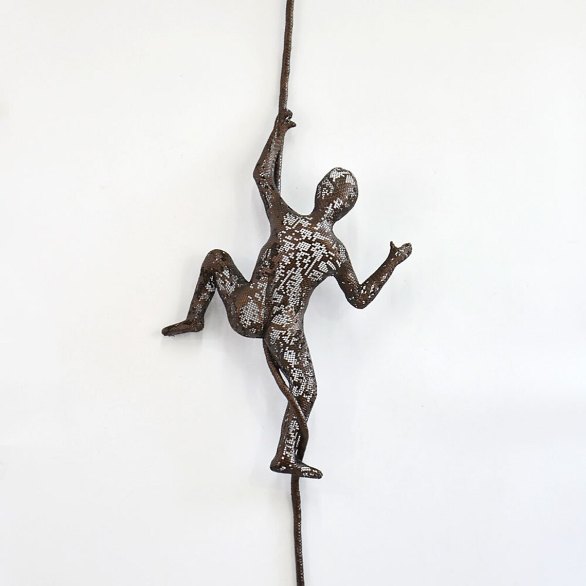 Rock climber Climbing Figure on the rope Metal art sports Etsy