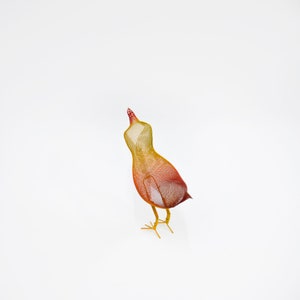 Bird sculpture, Abstract bird, Contemporary metal art, Bird decorations for home, 3d art orange image 4