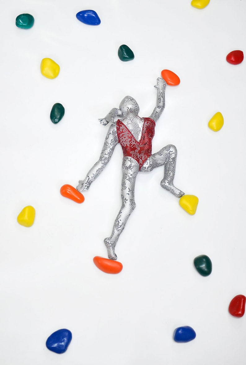 Climbing Woman Figure Metal Wall Art Rock Climber Gift Etsy