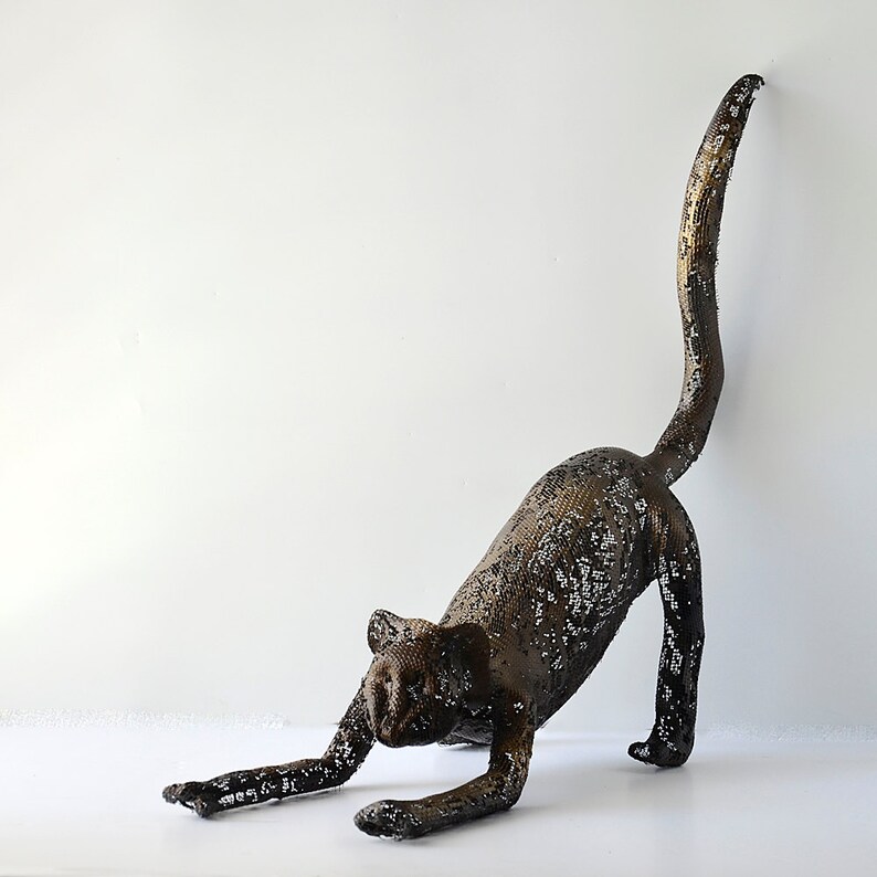 Metal cat sculpture Contemporary art metal sculpture 3d Etsy