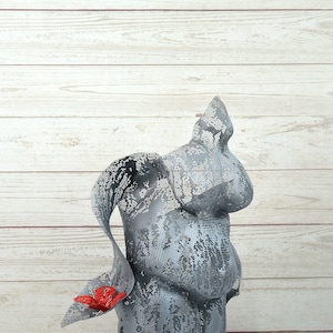 Abstract Sculpture Fat Nude Woman - Wire Mesh Sculpture - Metal Art