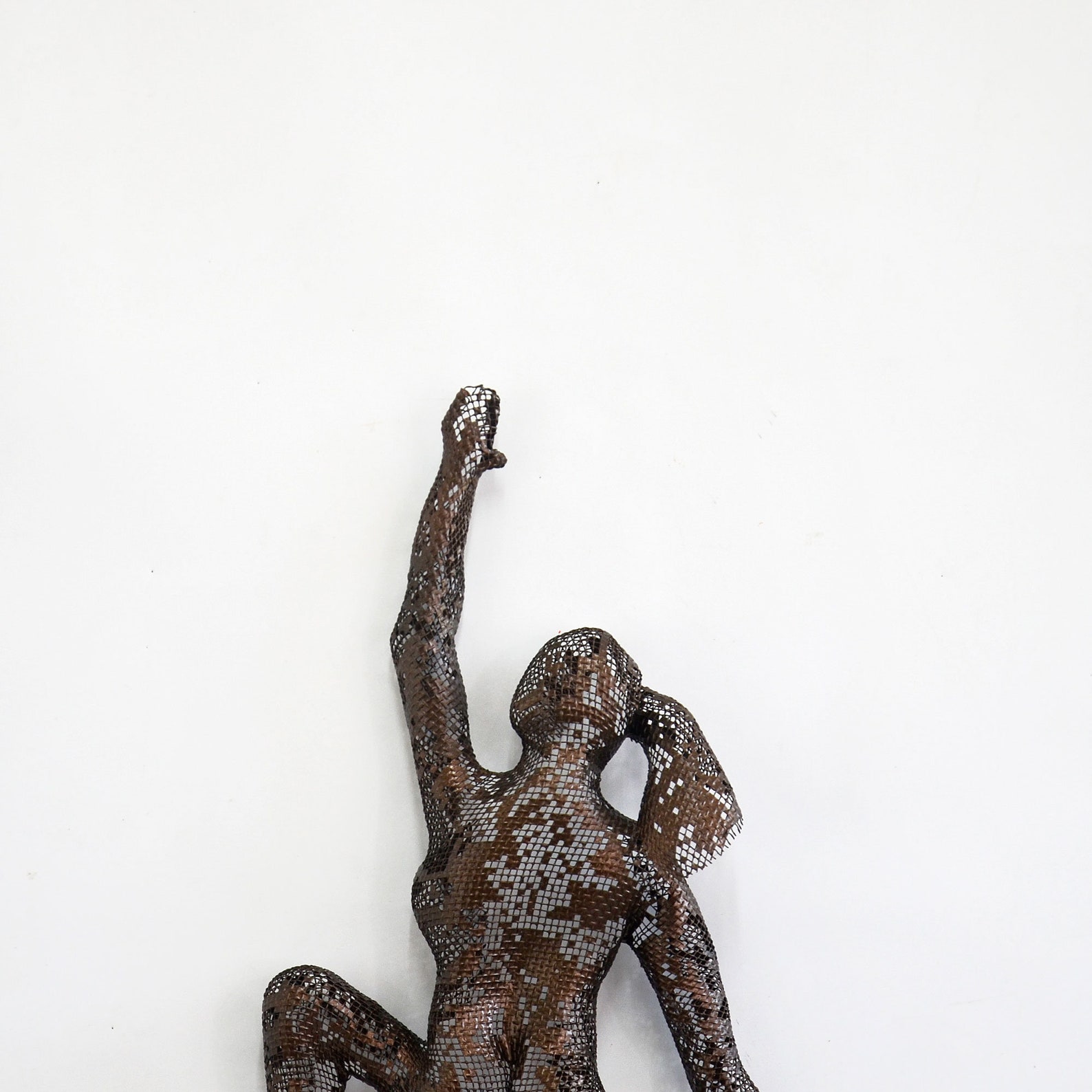 Climbing Woman Figure Metal Wall Art Rock Climber Wire Mesh Etsy