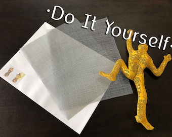 DIY Craft Kits - Wire mesh sculpture kit ,climbing men figures, metal wall art, DIY home decor sculpture