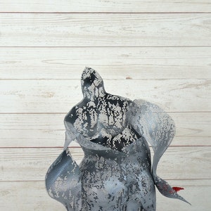 Abstract Sculpture Fat Nude Woman - Wire Mesh Sculpture - Metal Art