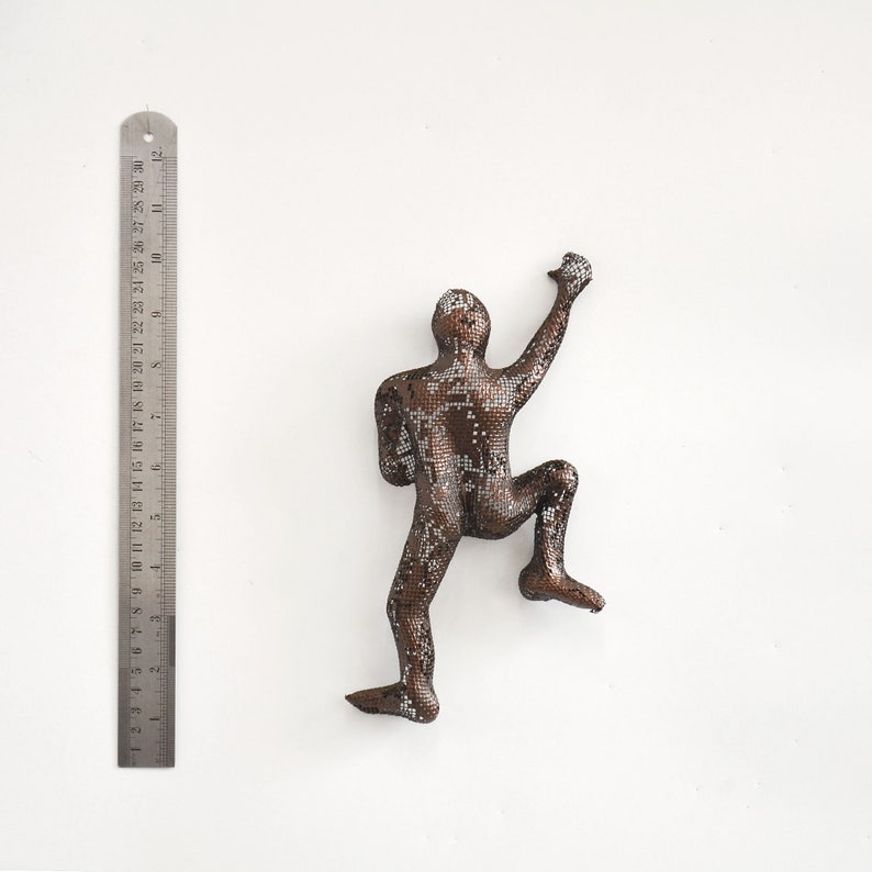 Metal wall art Miniature Climbing man rock climbing art Etsy