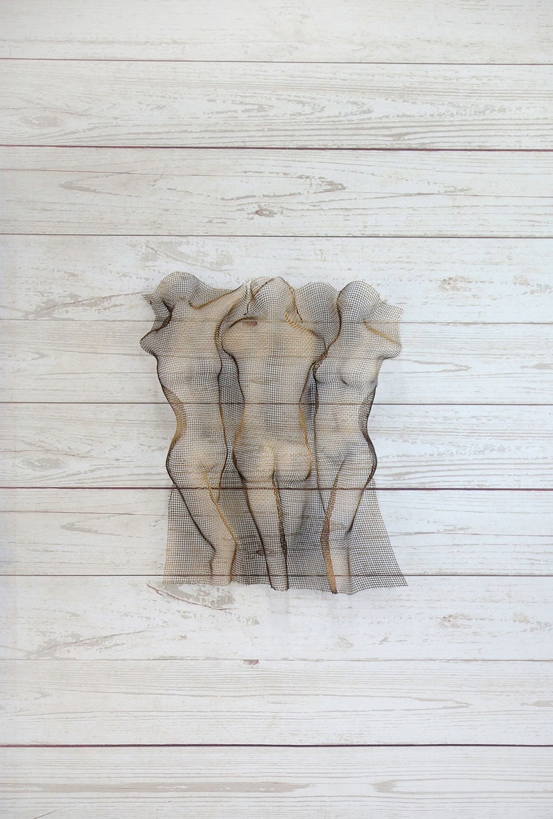 Metal wall art, 3 torso women, metal art sculpture, 3d nude decor, Sexy Nude torso sculpture image 4