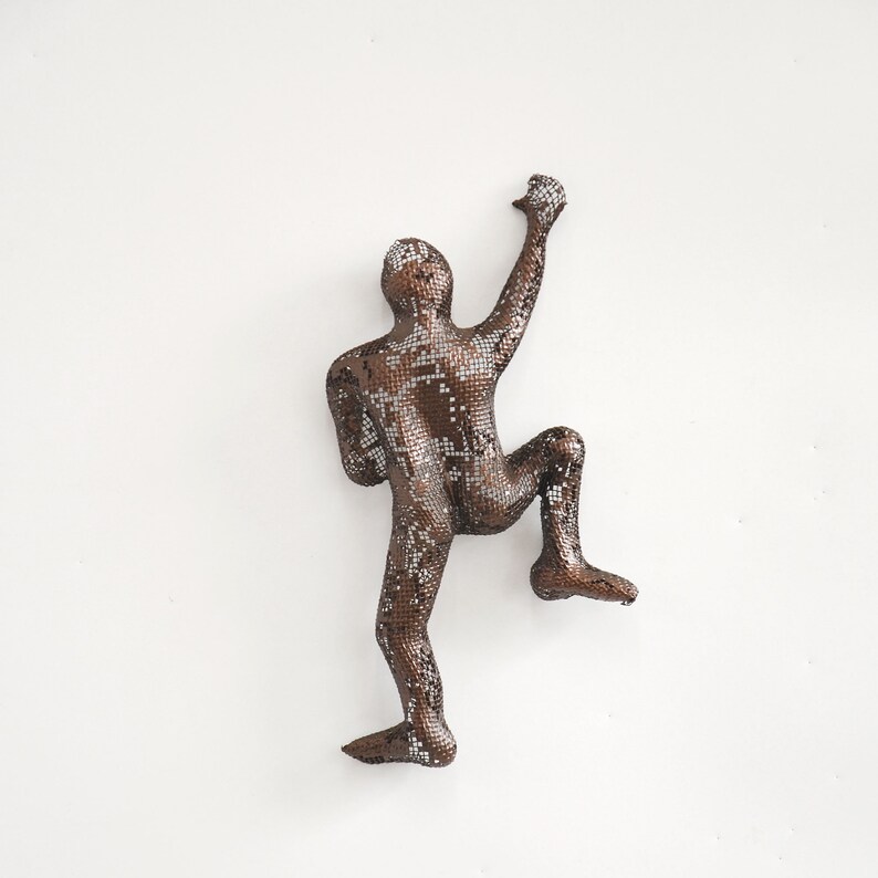 Metal wall art Miniature Climbing man rock climbing art Etsy