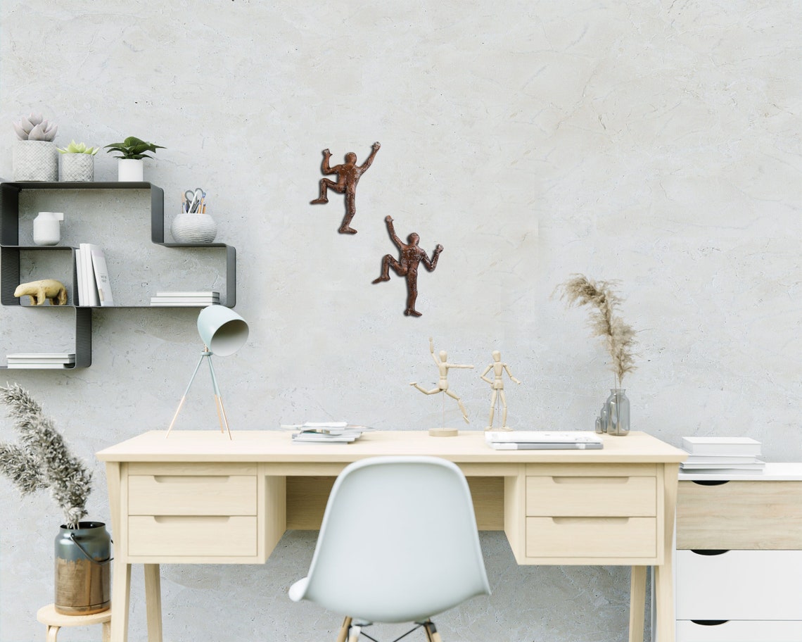 SET of 2 Climbing Men Wall Decor Wall Hanging Metal Art - Etsy