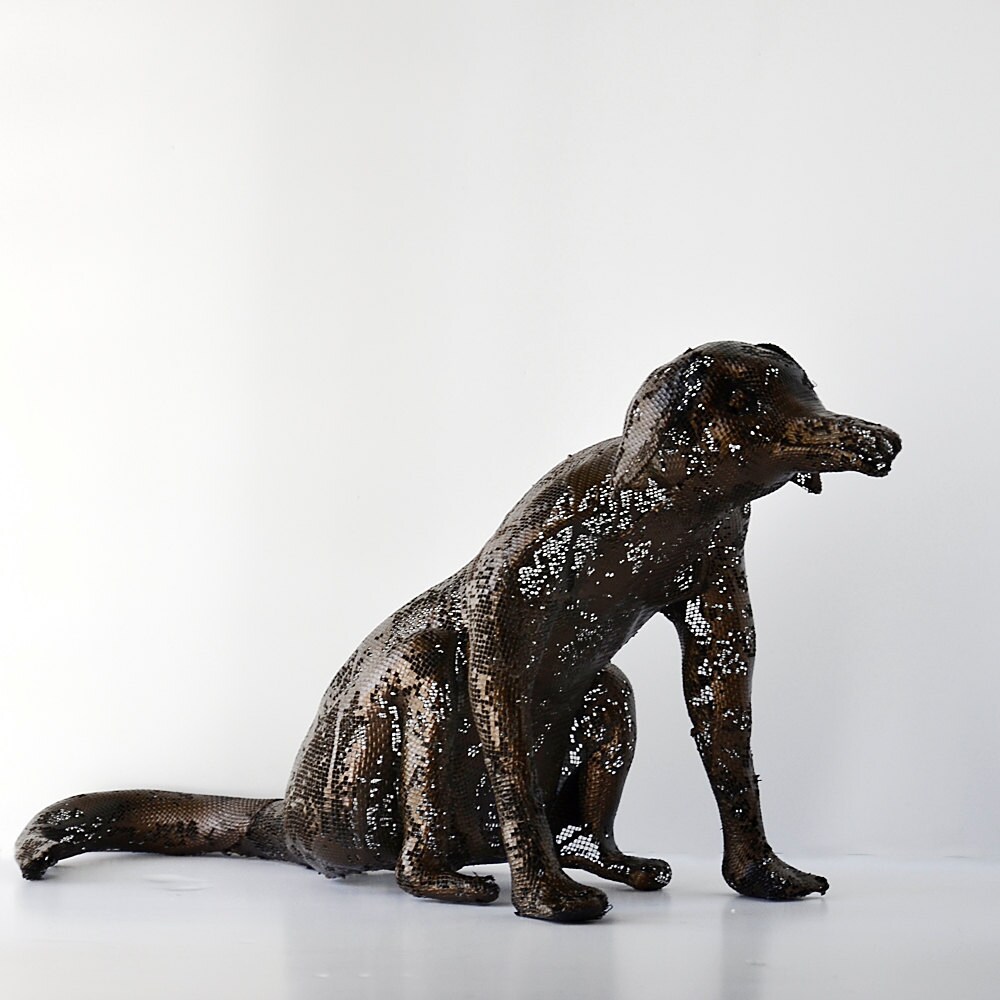 Metal dog sculpture Contemporary art metal sculpture 3d Etsy