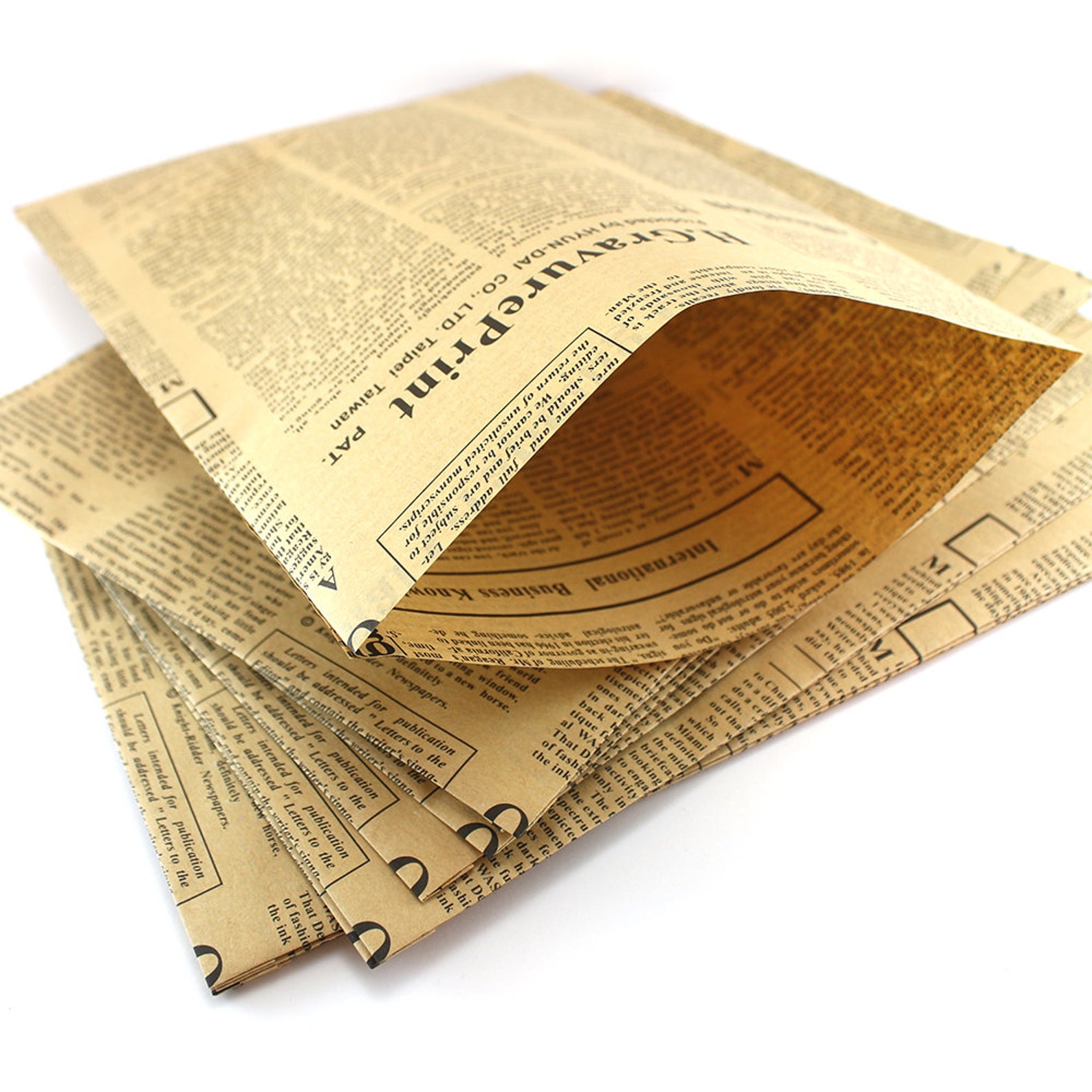 Vintage Style Paper Bags Newspaper Print Bags XL Gift Bags Etsy